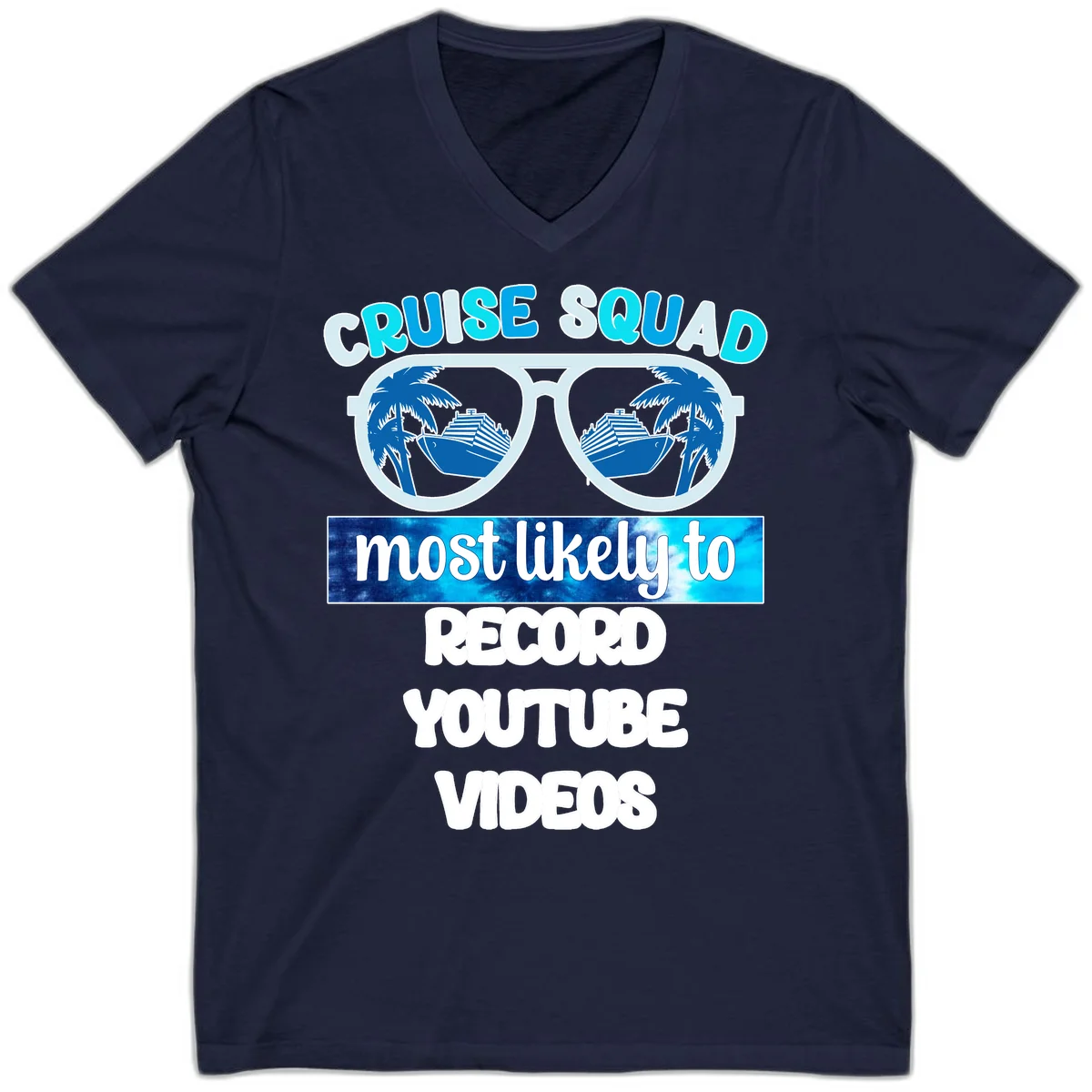 Cruise Squad Most Likely To Record V-Neck in Navy