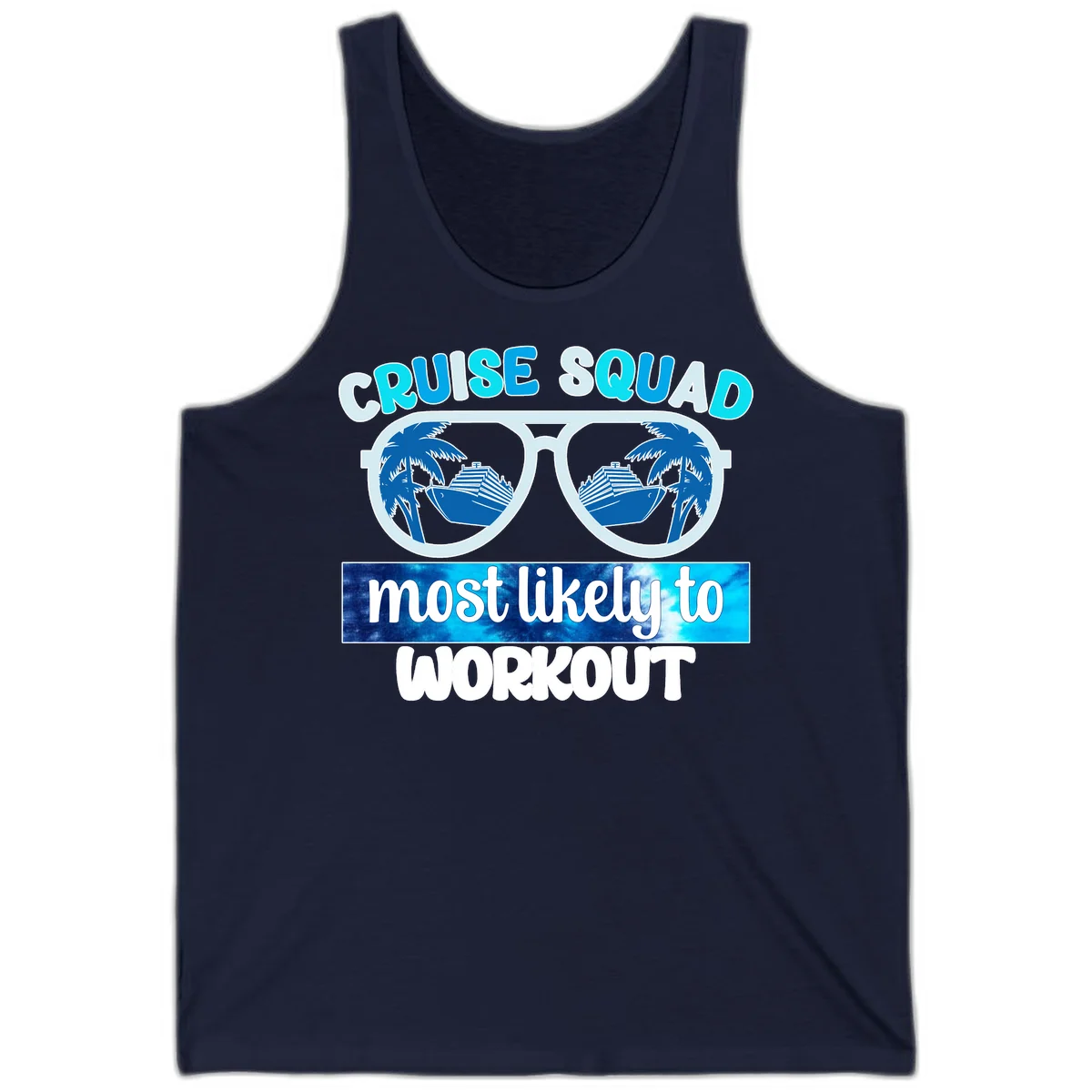 Cruise Squad Most Likely To Workout Tank Top in Navy