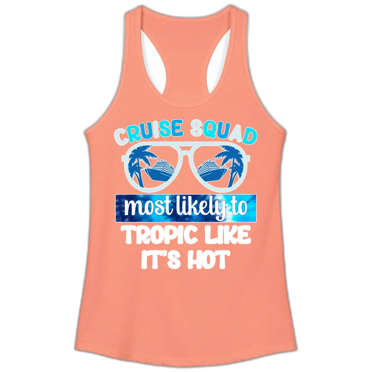 Cruise Squad Tropic Like It's Hot Ladies Tank in Solid Light Orange