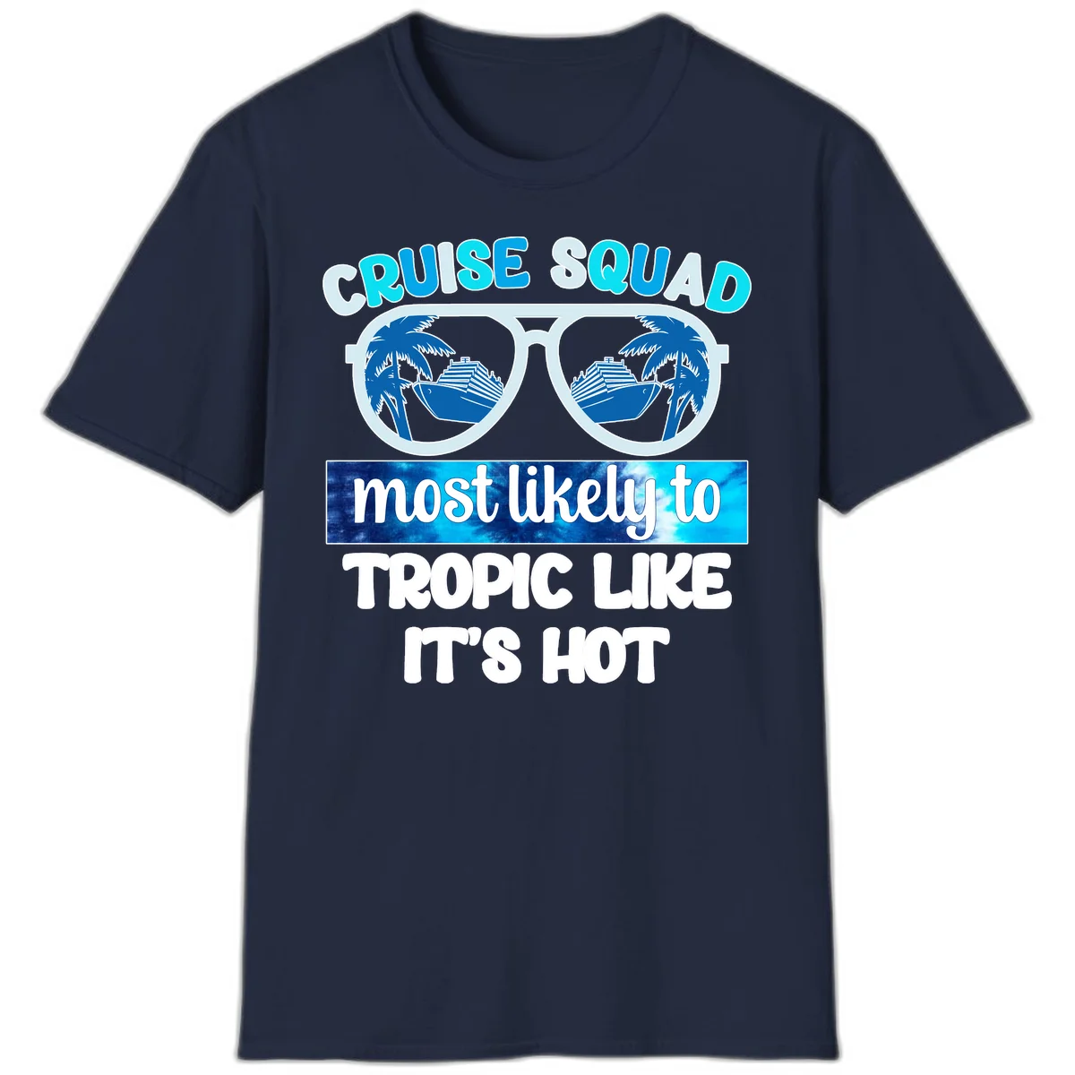 Cruise Squad Tropic Like It's Hot T-Shirt in Navy