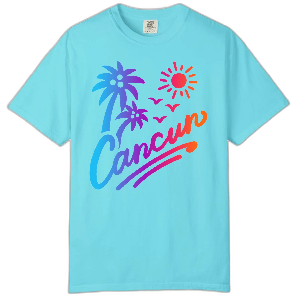 Tropical Paradise Cruise Vibes Comfort Color in Lagoon Blue