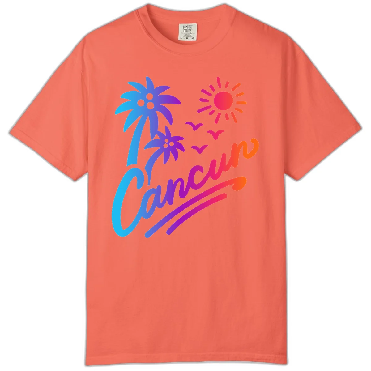 Tropical Paradise Cruise Vibes Comfort Color in Bright Salmon