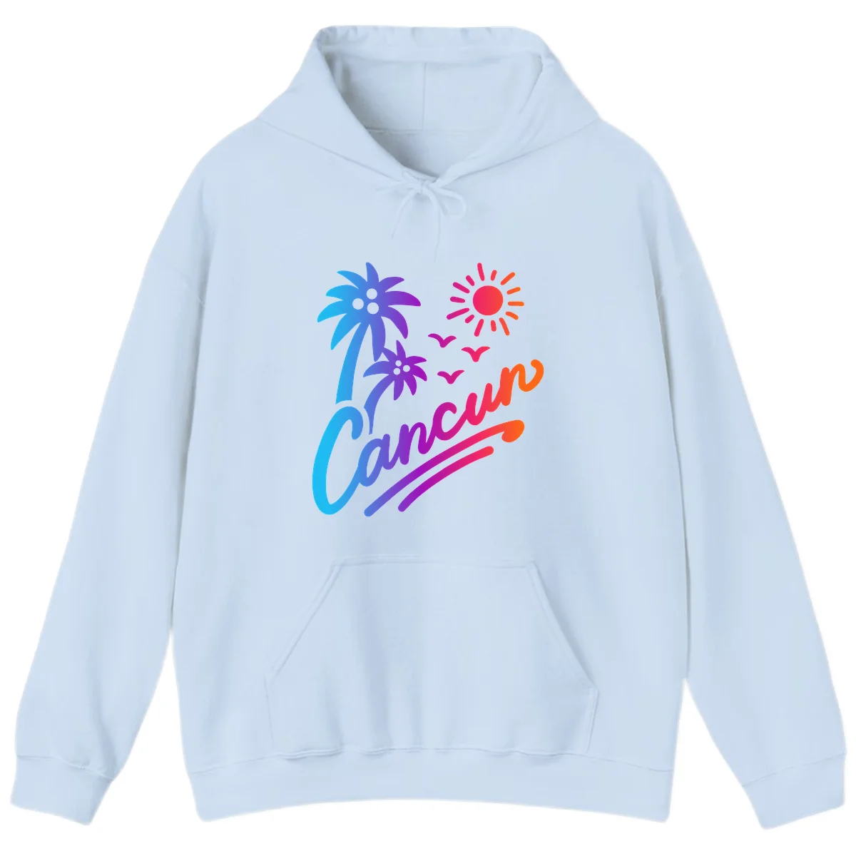 Tropical Paradise Cruise Vibes Hoodie in Light Blue