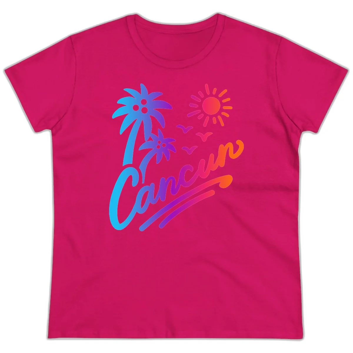 Tropical Paradise Cruise Vibes Ladies Tee in Heliconia