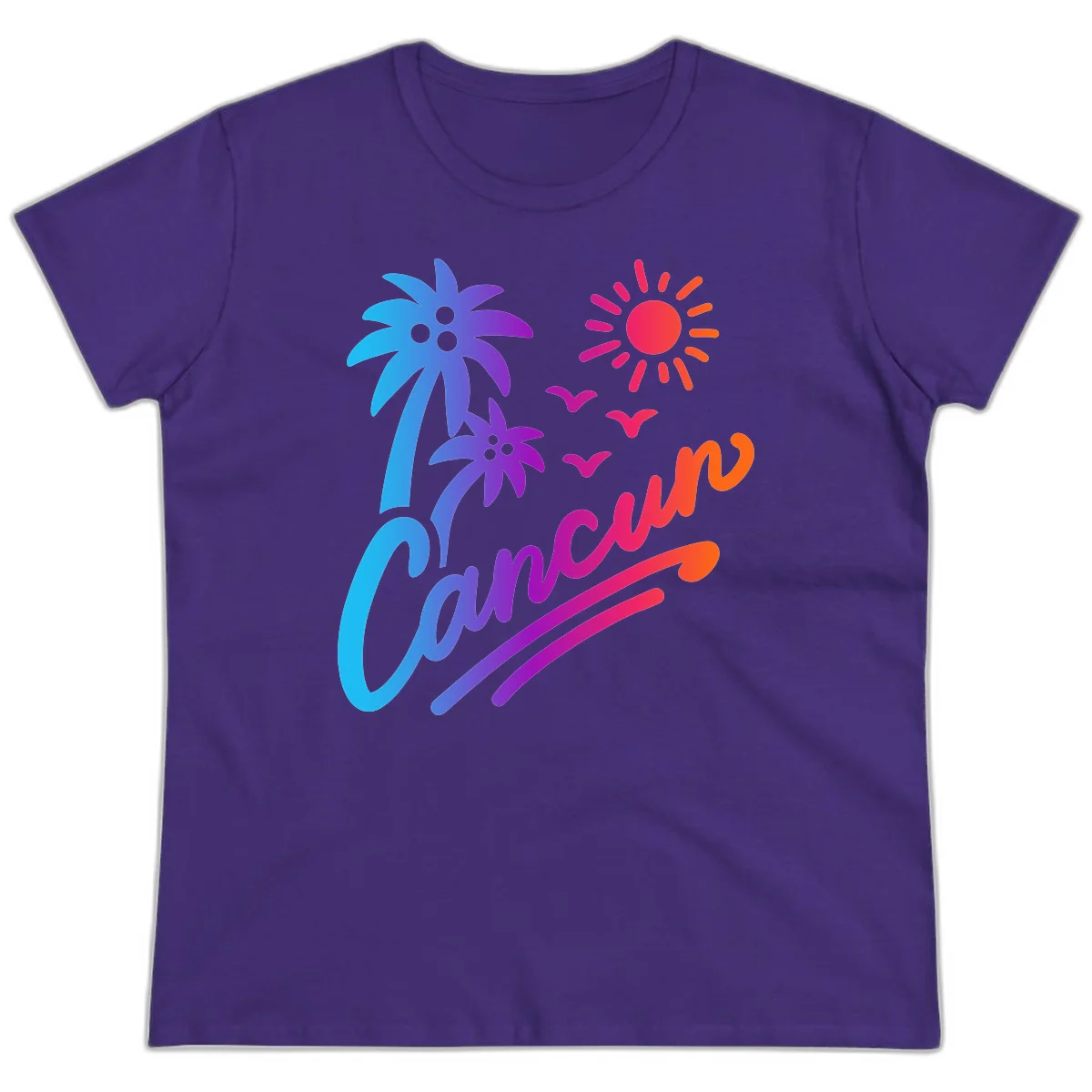 Tropical Paradise Cruise Vibes Ladies Tee in Purple