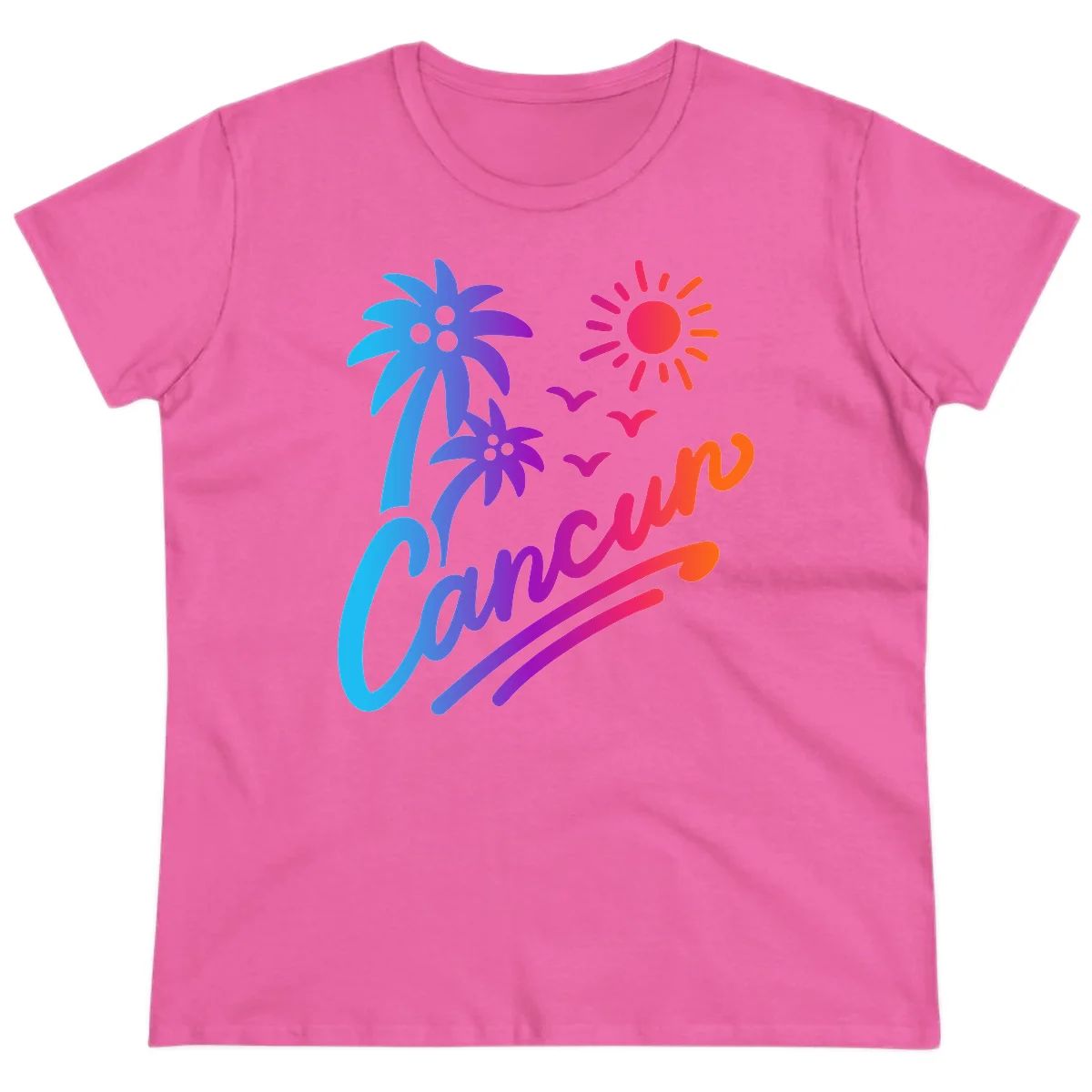 Tropical Paradise Cruise Vibes Ladies Tee in Azalea