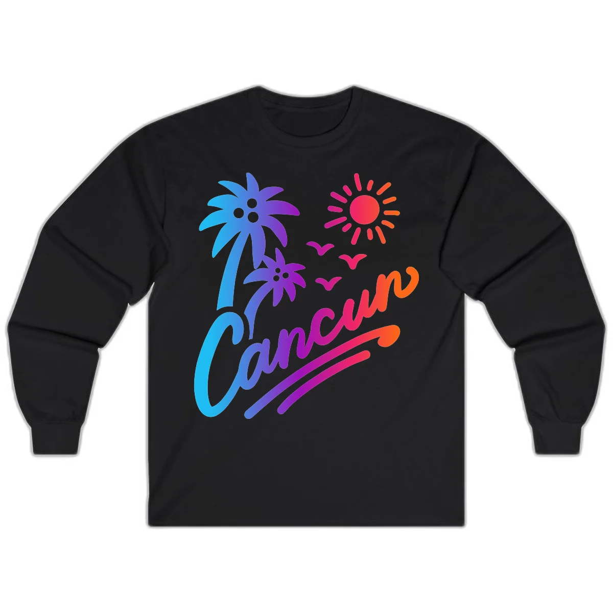 Tropical Paradise Cruise Vibes Long Sleeve in Black