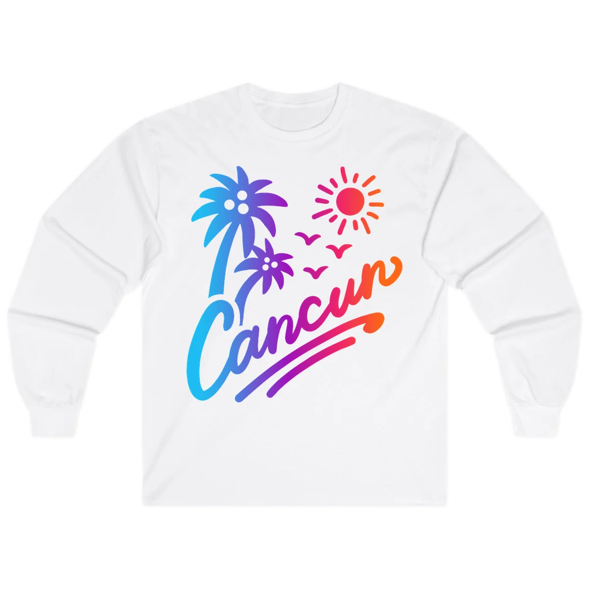 Tropical Paradise Cruise Vibes Long Sleeve in White