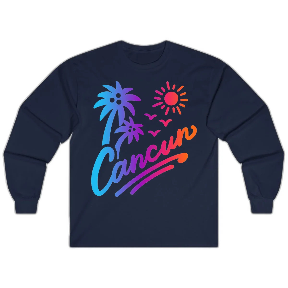 Tropical Paradise Cruise Vibes Long Sleeve in Navy