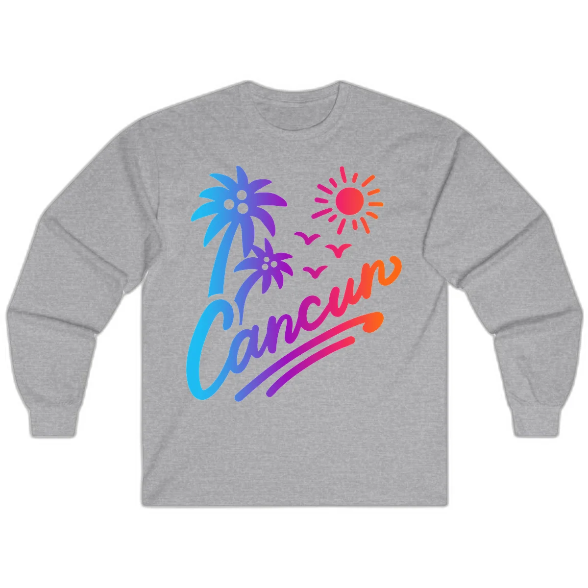 Tropical Paradise Cruise Vibes Long Sleeve in Sport Grey