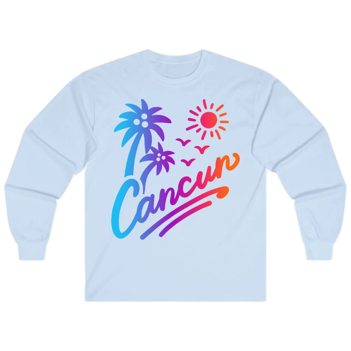 Tropical Paradise Cruise Vibes Long Sleeve in Light Blue