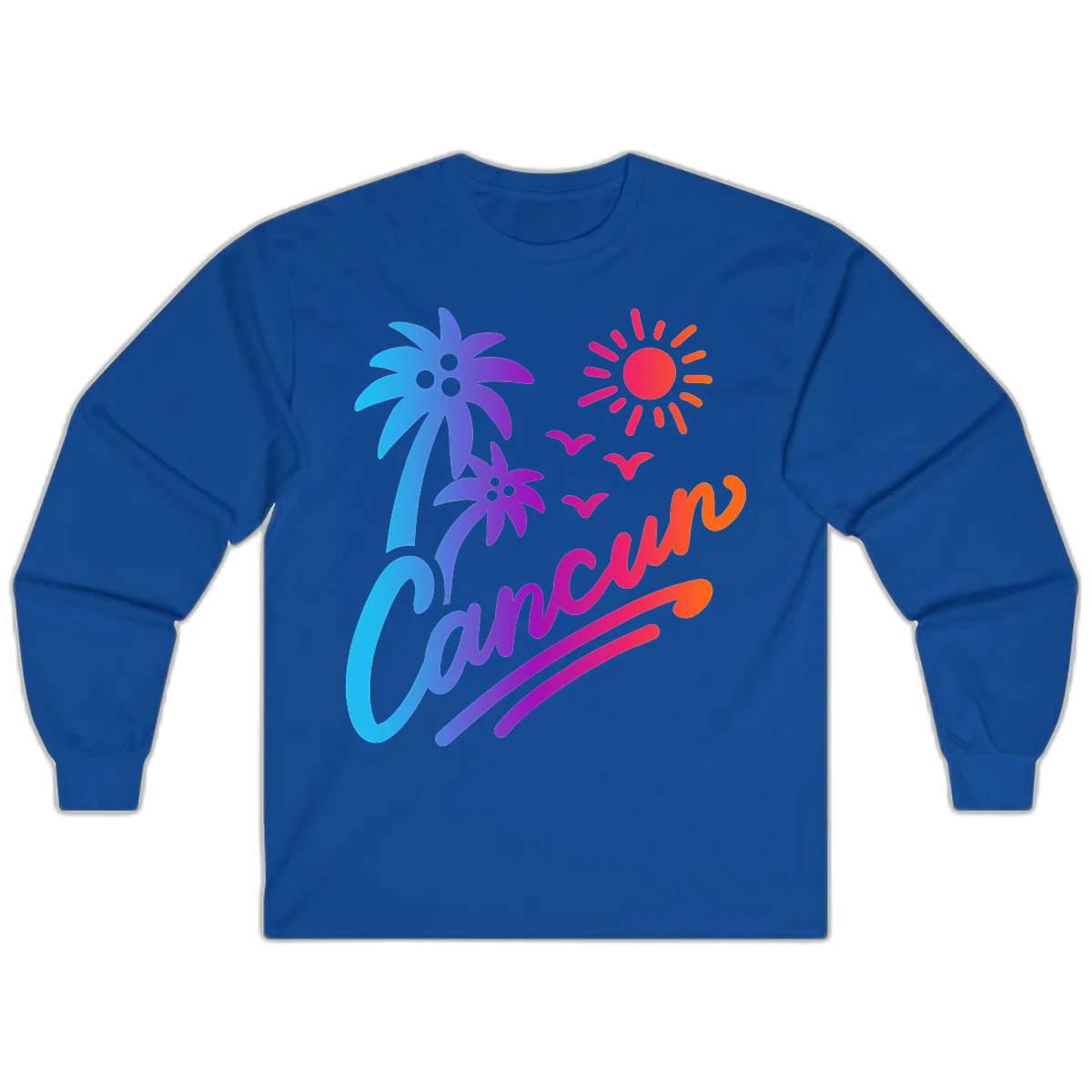 Tropical Paradise Cruise Vibes Long Sleeve in Royal