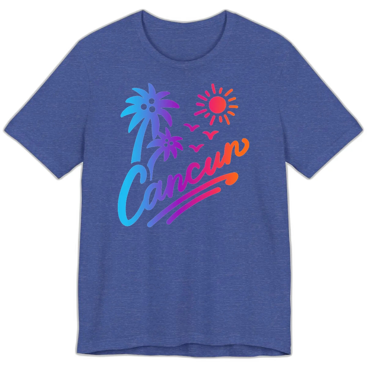 Tropical Paradise Cruise Vibes Premium T-Shirt in Heather True Royal