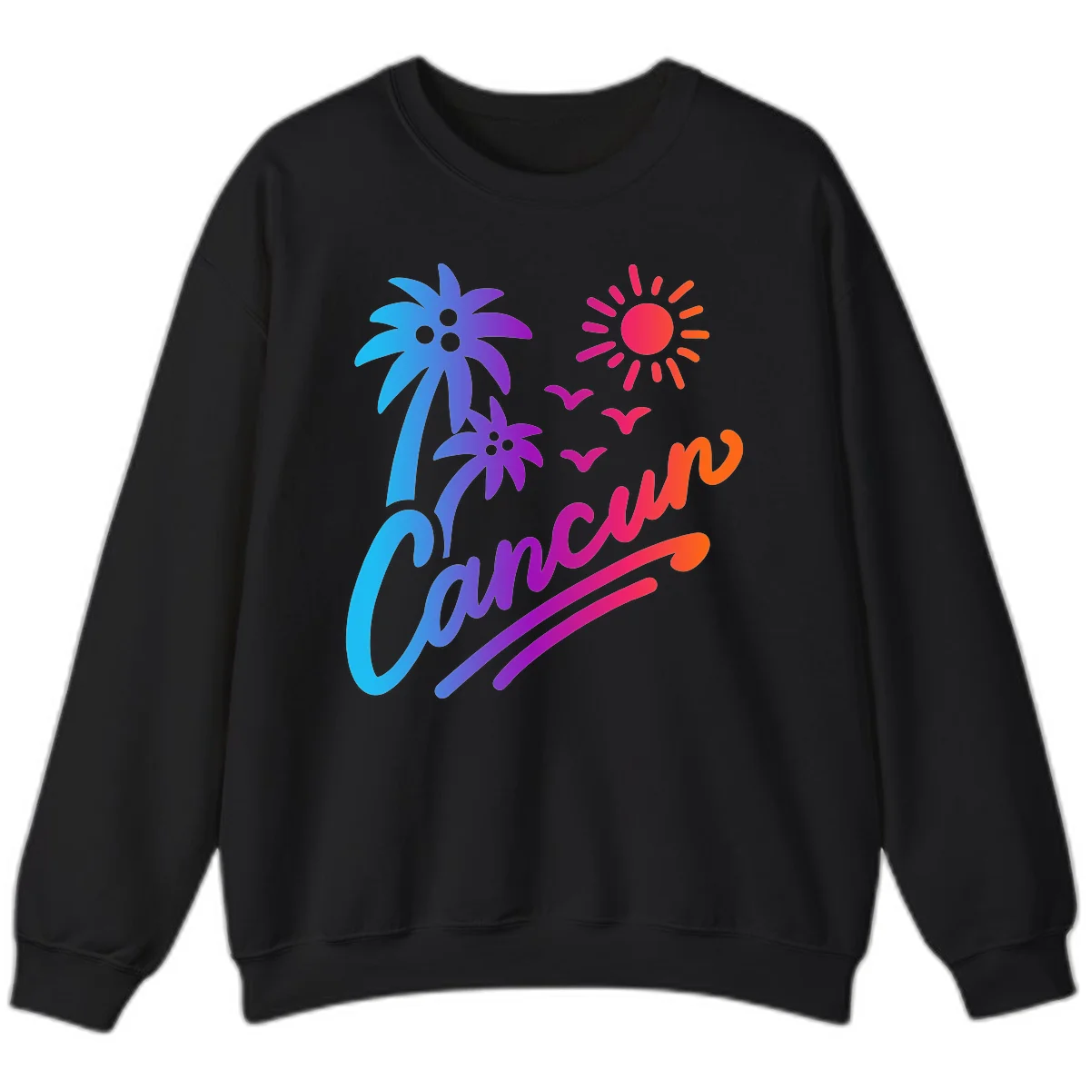 Tropical Paradise Cruise Vibes Sweatshirt in Black