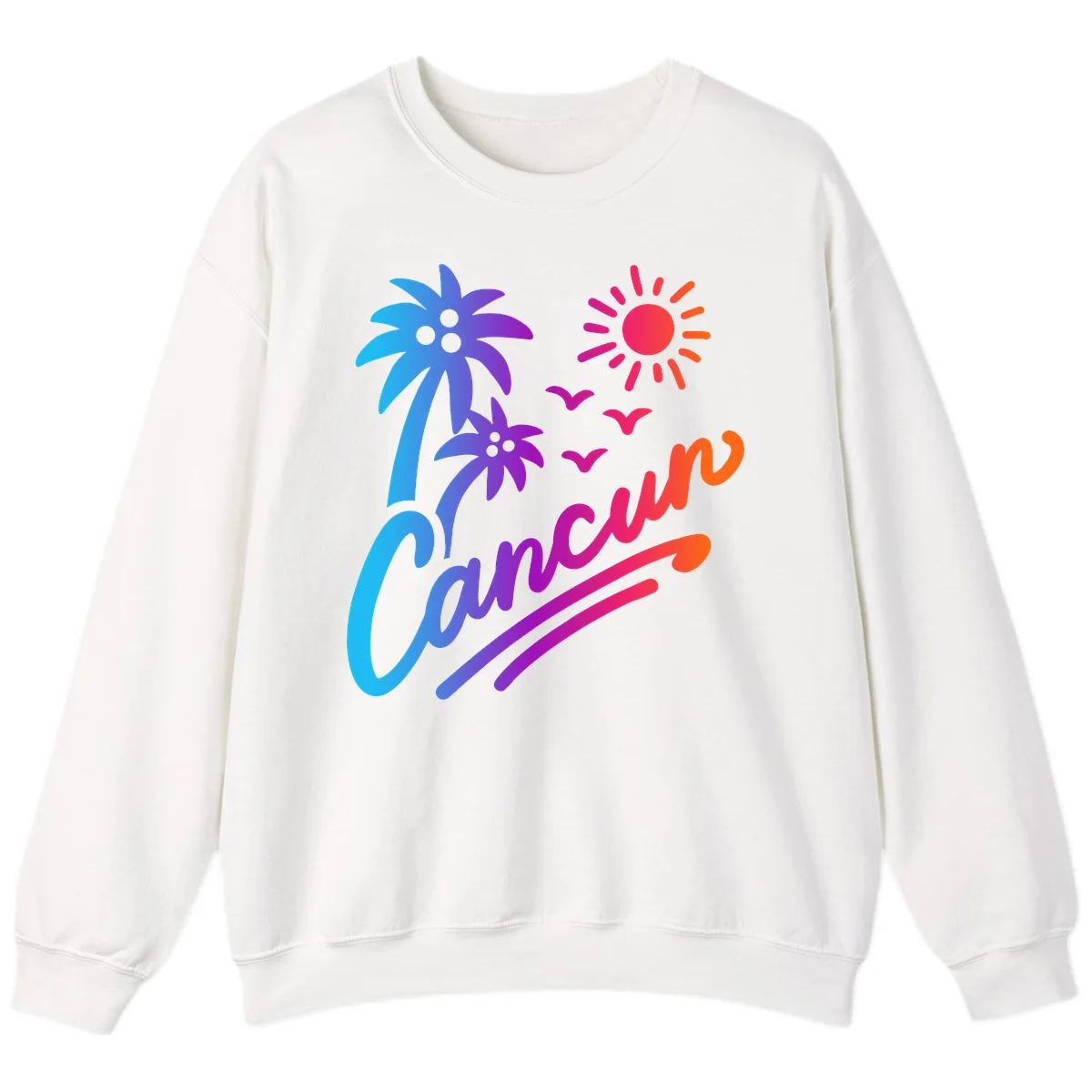 Tropical Paradise Cruise Vibes Sweatshirt in White