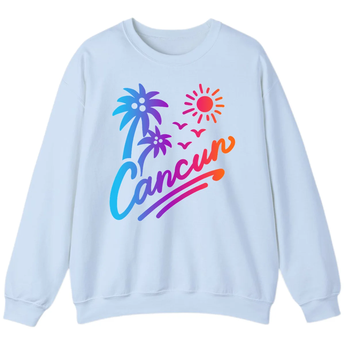 Tropical Paradise Cruise Vibes Sweatshirt in Light Blue