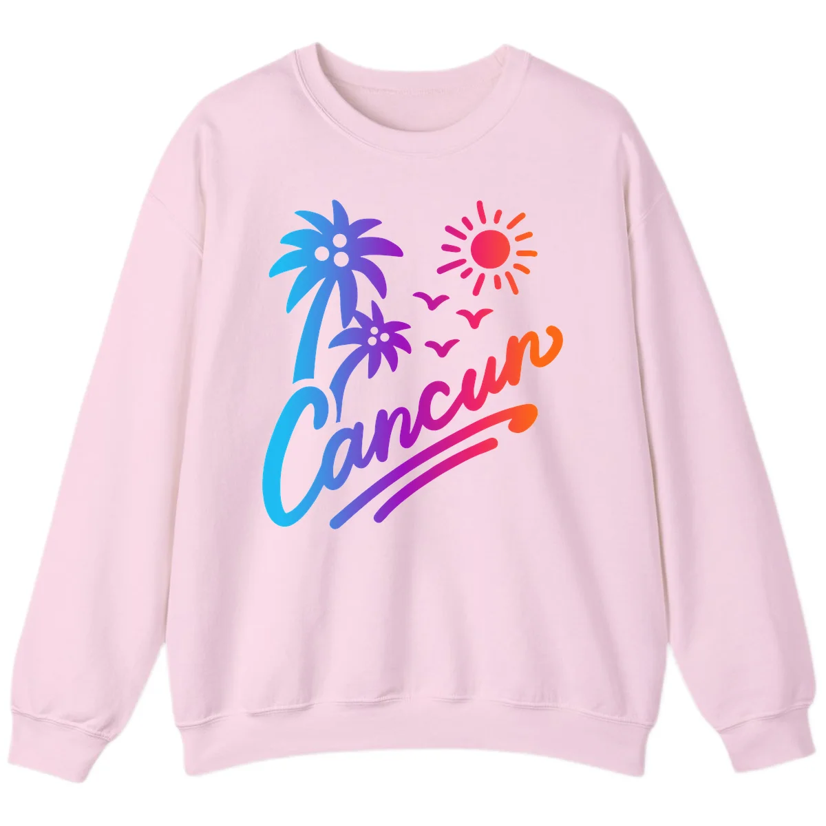 Tropical Paradise Cruise Vibes Sweatshirt in Light Pink