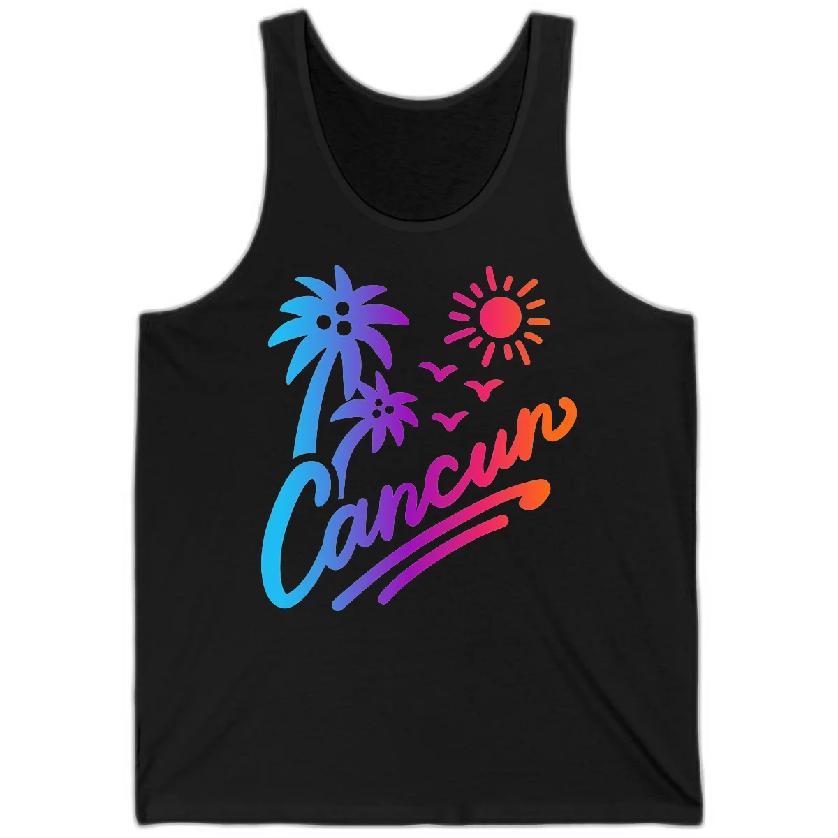 Tropical Paradise Cruise Vibes Tank in Black