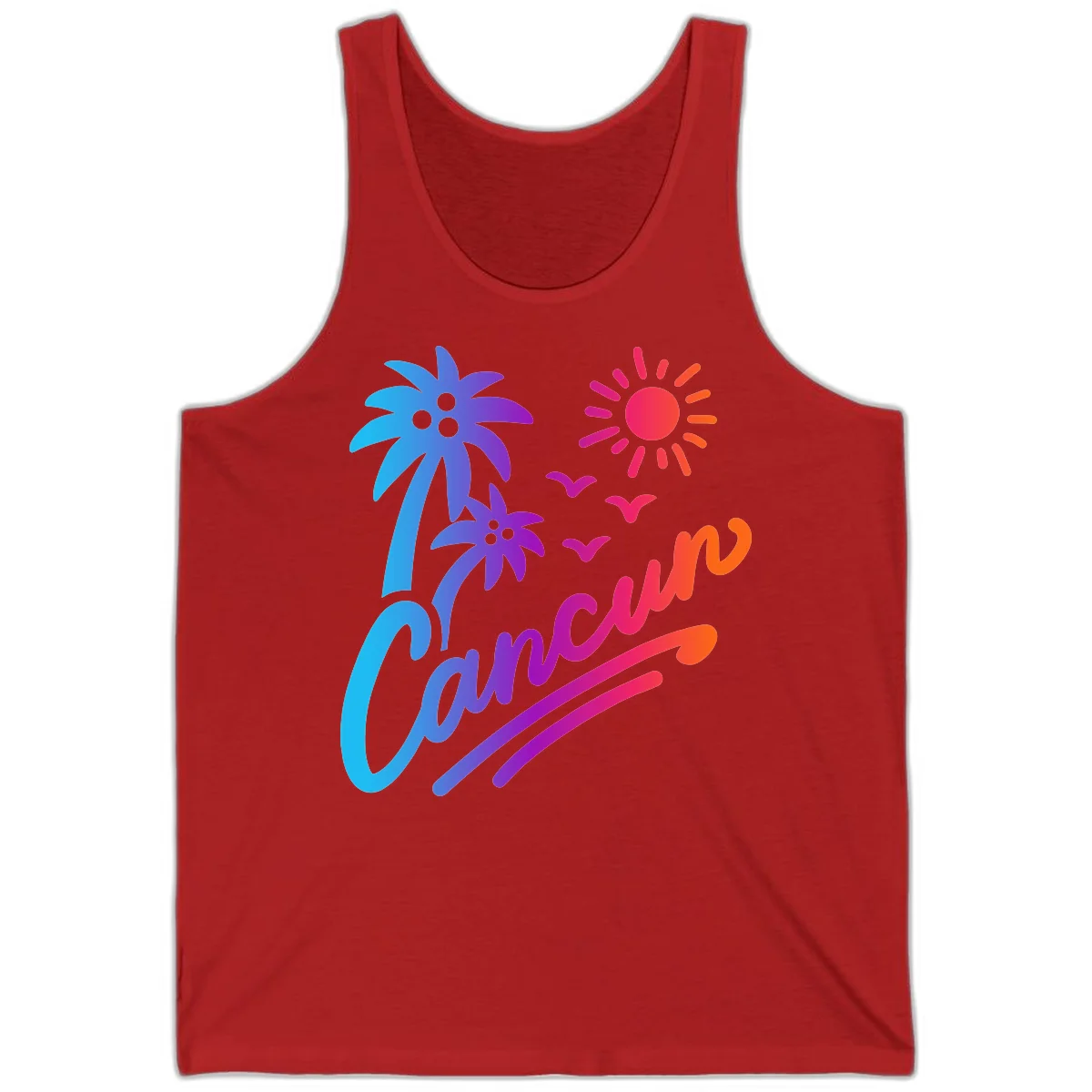 Tropical Paradise Cruise Vibes Tank in Red