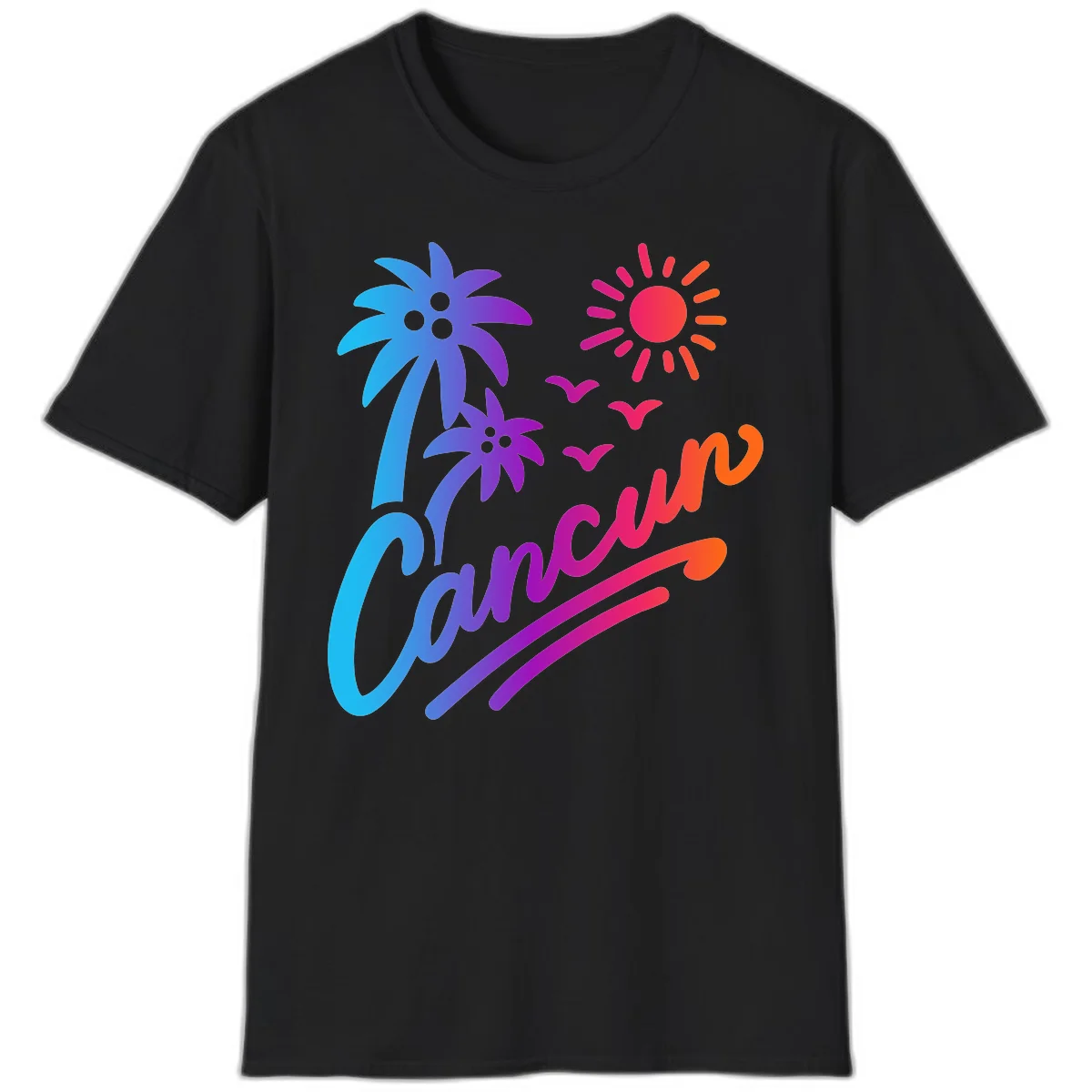 Tropical Paradise Cruise Vibes T-Shirt in Black