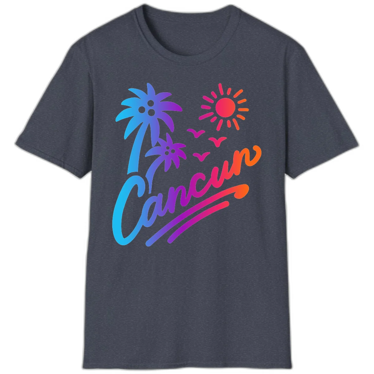Tropical Paradise Cruise Vibes T-Shirt in Heather Navy