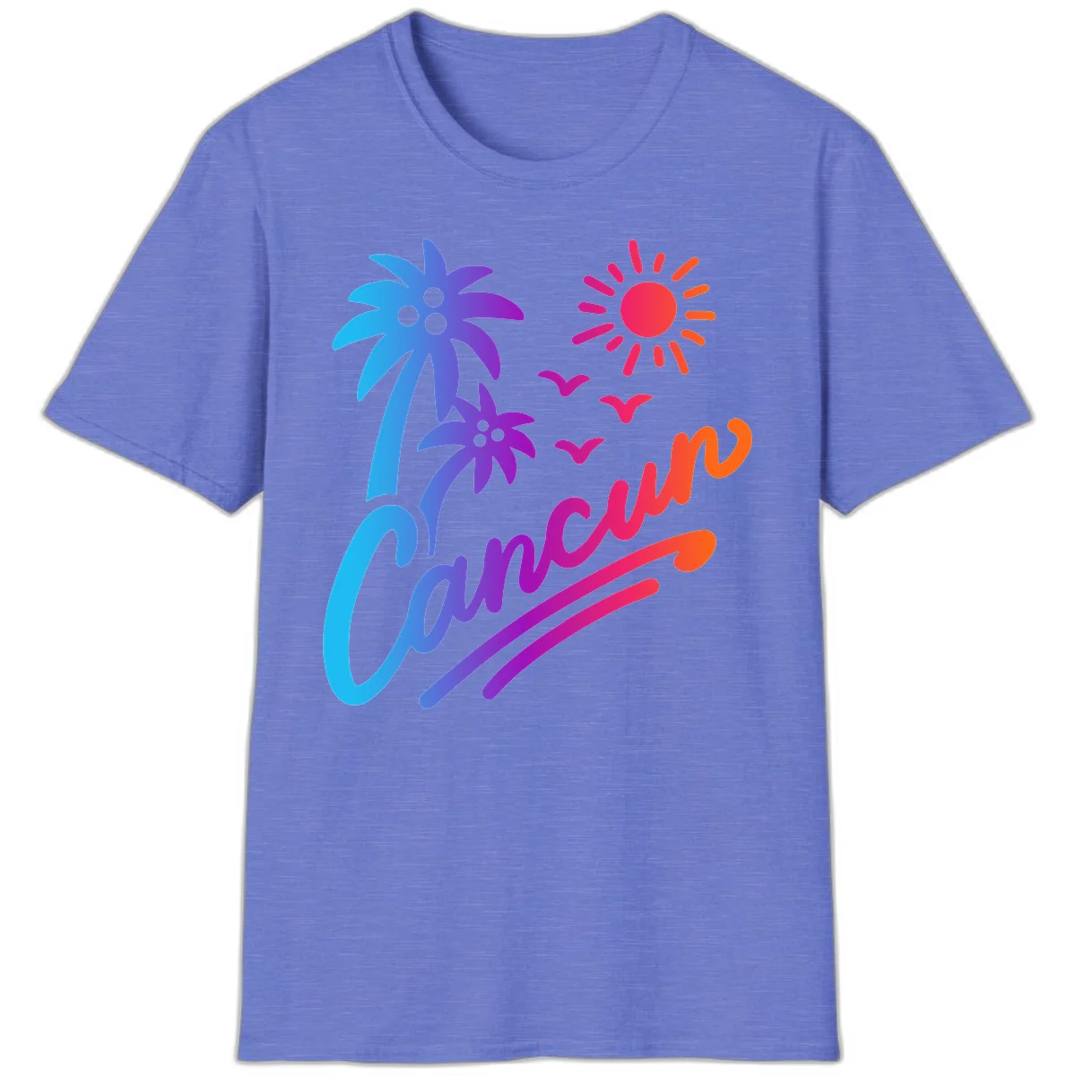 Tropical Paradise Cruise Vibes T-Shirt in Heather Royal