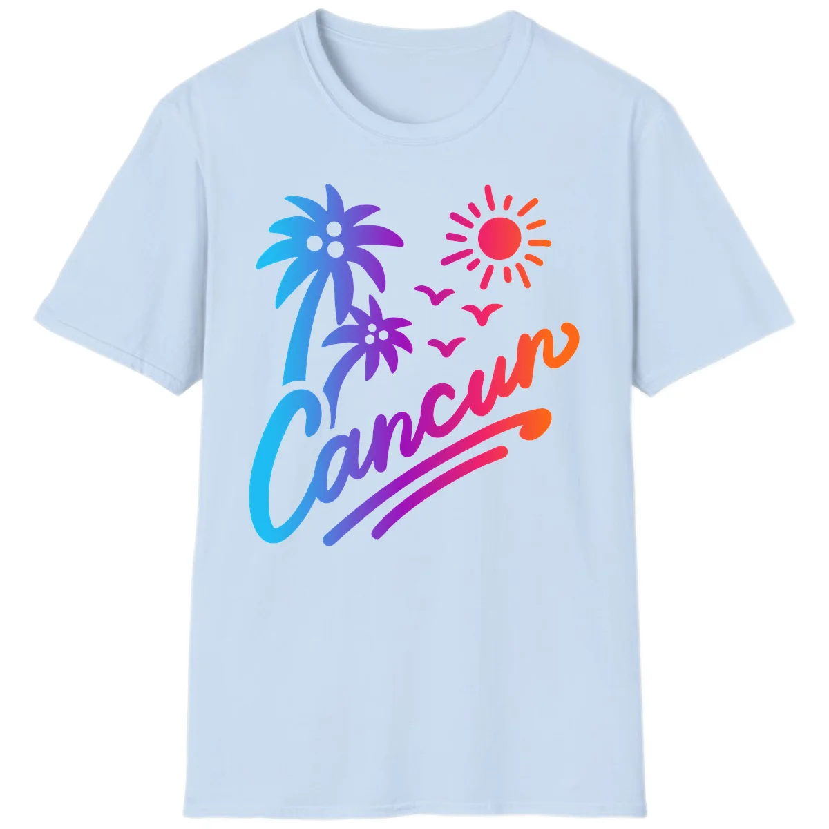Tropical Paradise Cruise Vibes T-Shirt in Light Blue