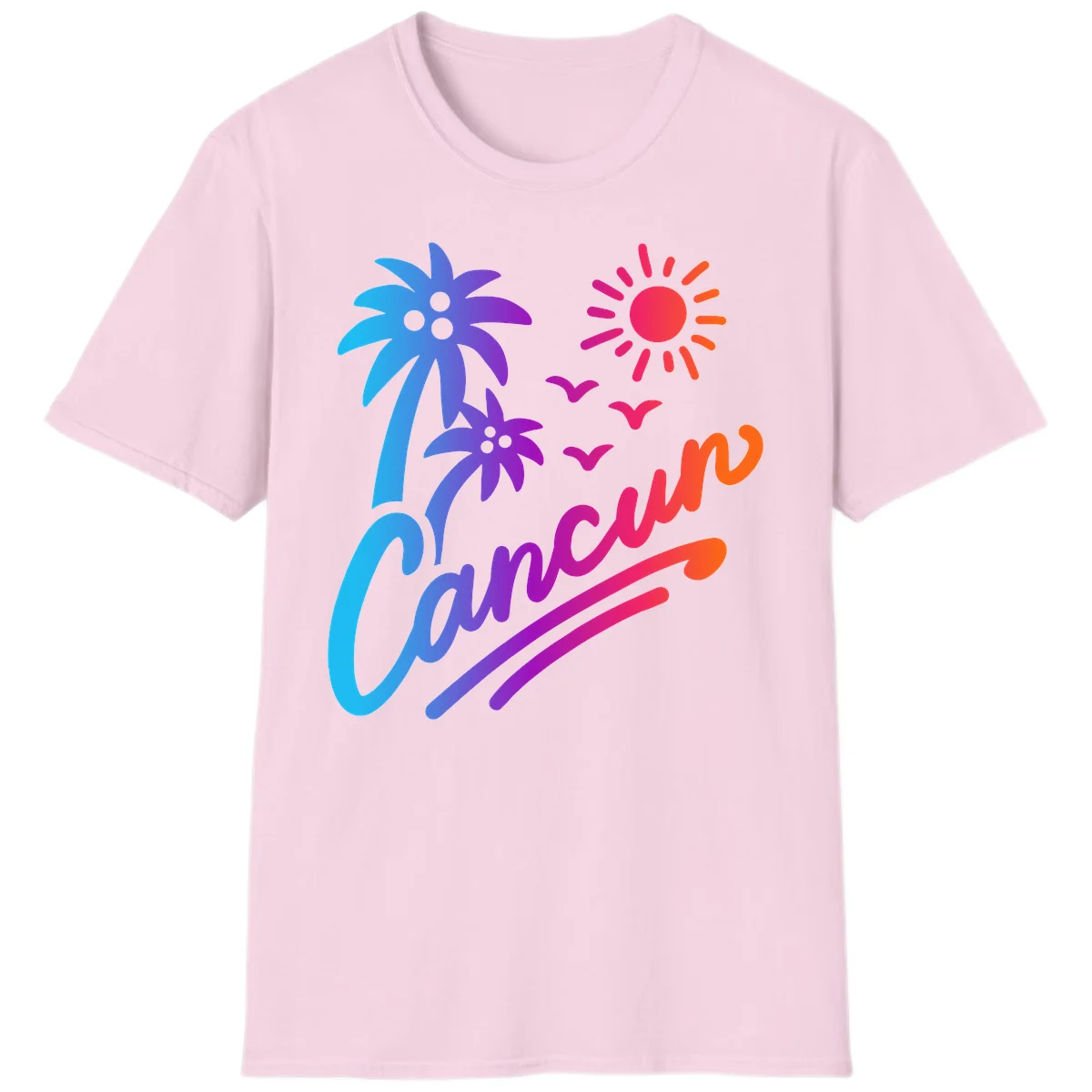 Tropical Paradise Cruise Vibes T-Shirt in Light Pink