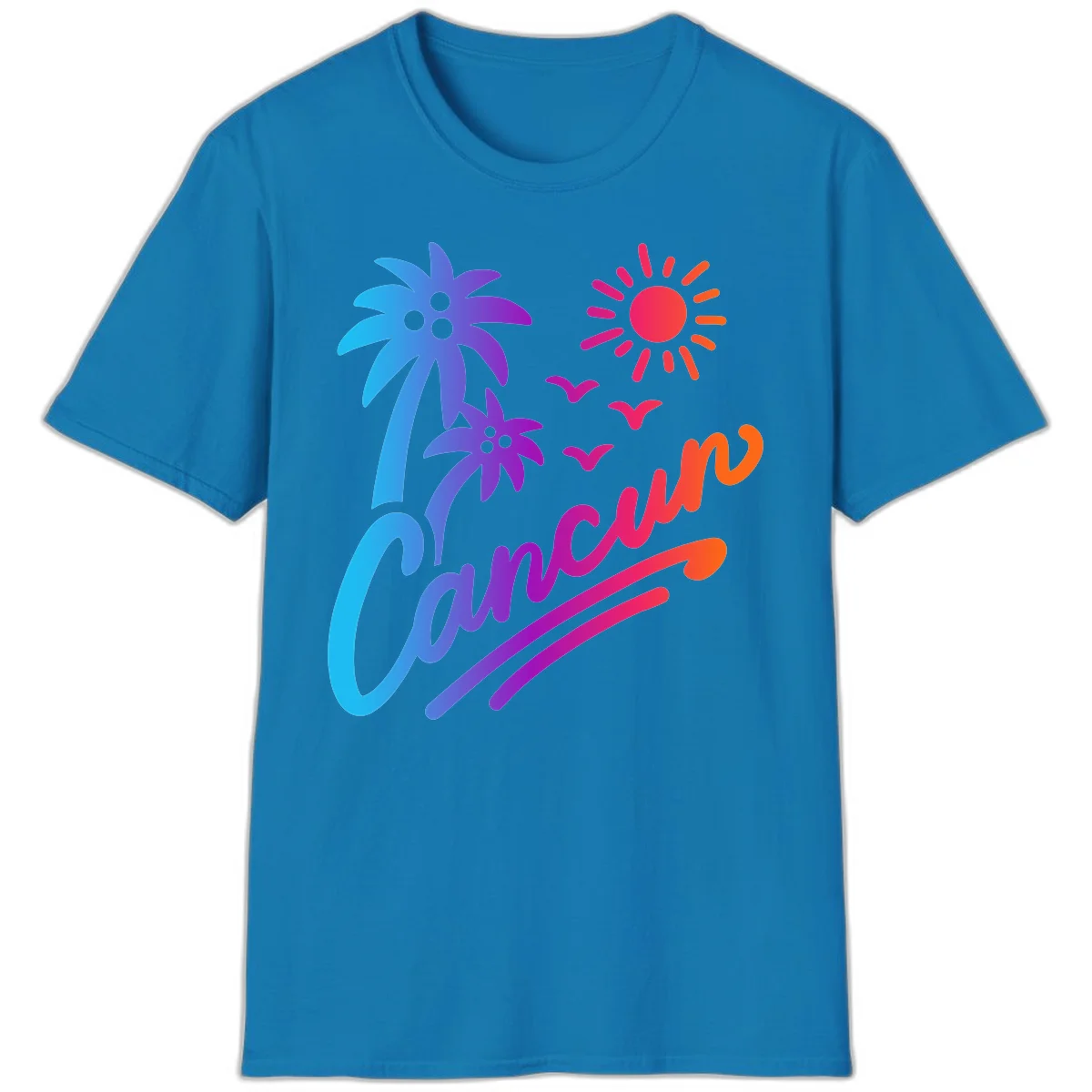 Tropical Paradise Cruise Vibes T-Shirt in Sapphire