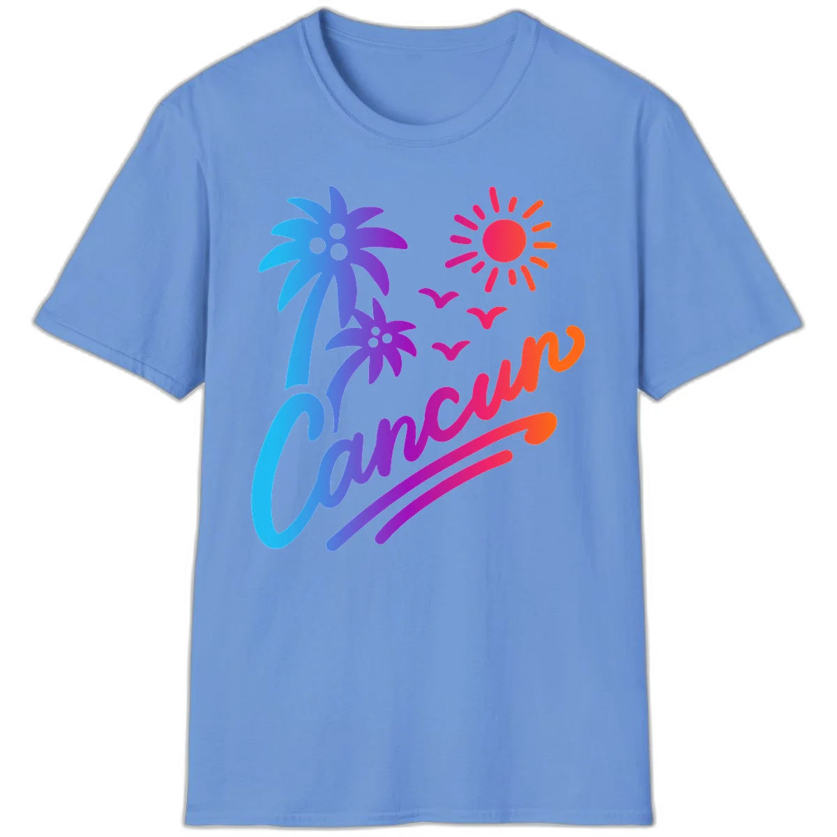 Tropical Paradise Cruise Vibes T-Shirt in Carolina Blue