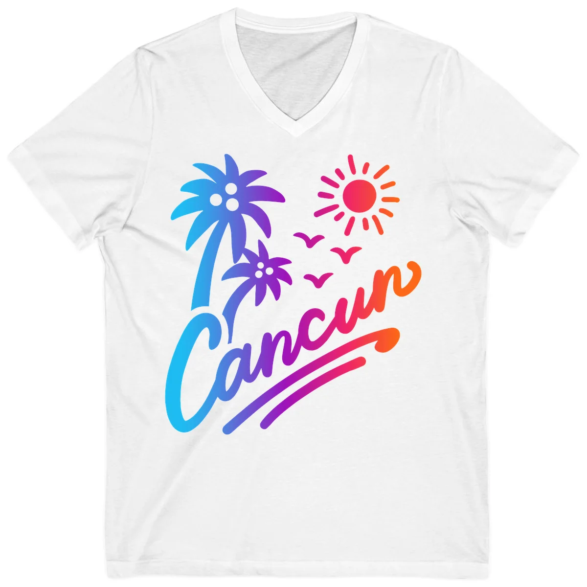 Tropical Paradise Cruise Vibes V-Neck in White