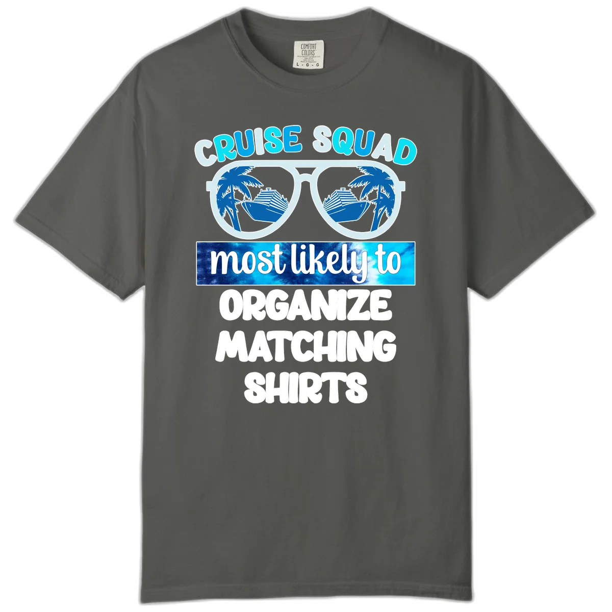 Cruise Squad Sunglasses Comfort Color T-Shirt in Pepper