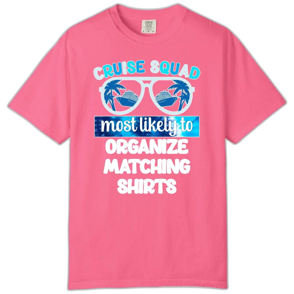 Cruise Squad Sunglasses Comfort Color T-Shirt in Crunchberry