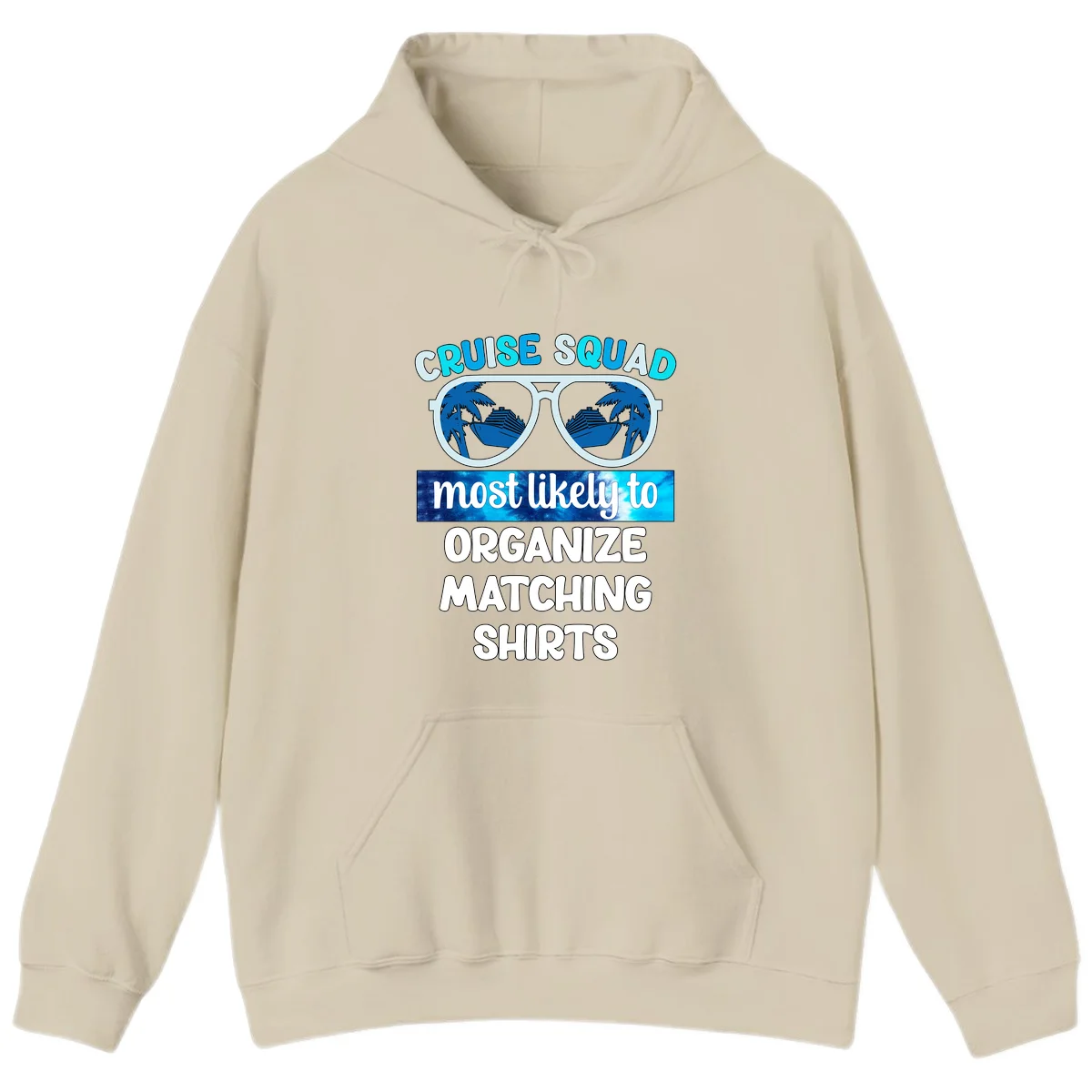 Cruise Squad Sunglasses Hoodie in Sand