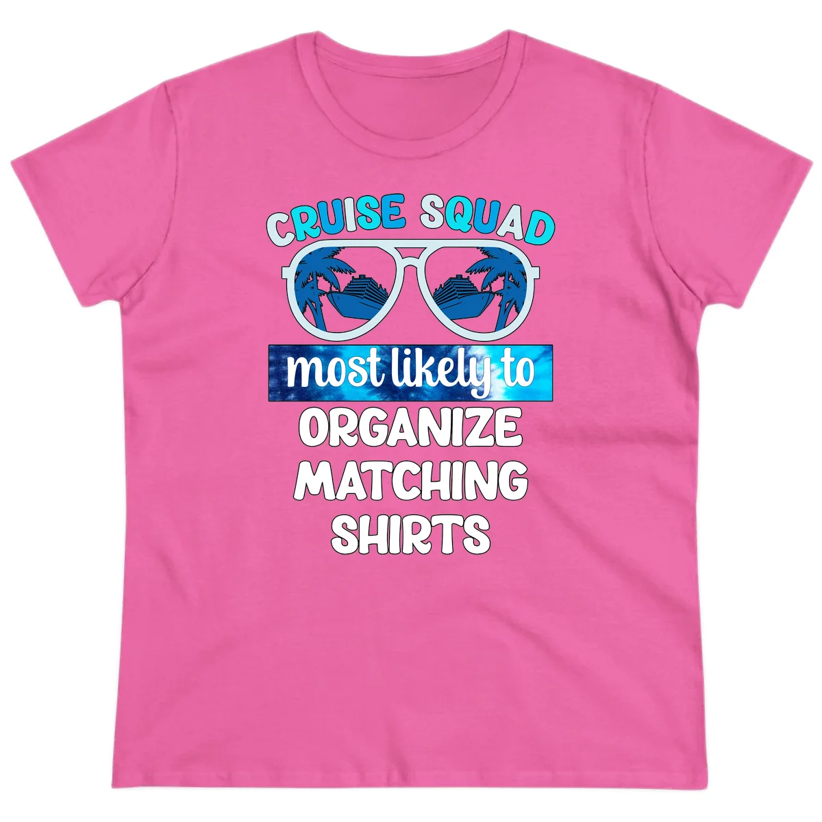 Cruise Squad Sunglasses Ladies Tee in Azalea