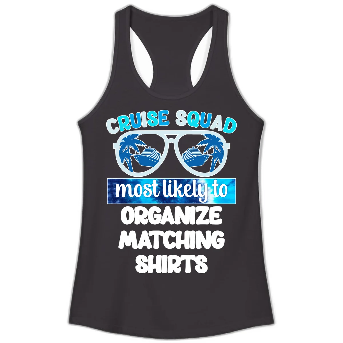Cruise Squad Sunglasses Ladies Tank in Black