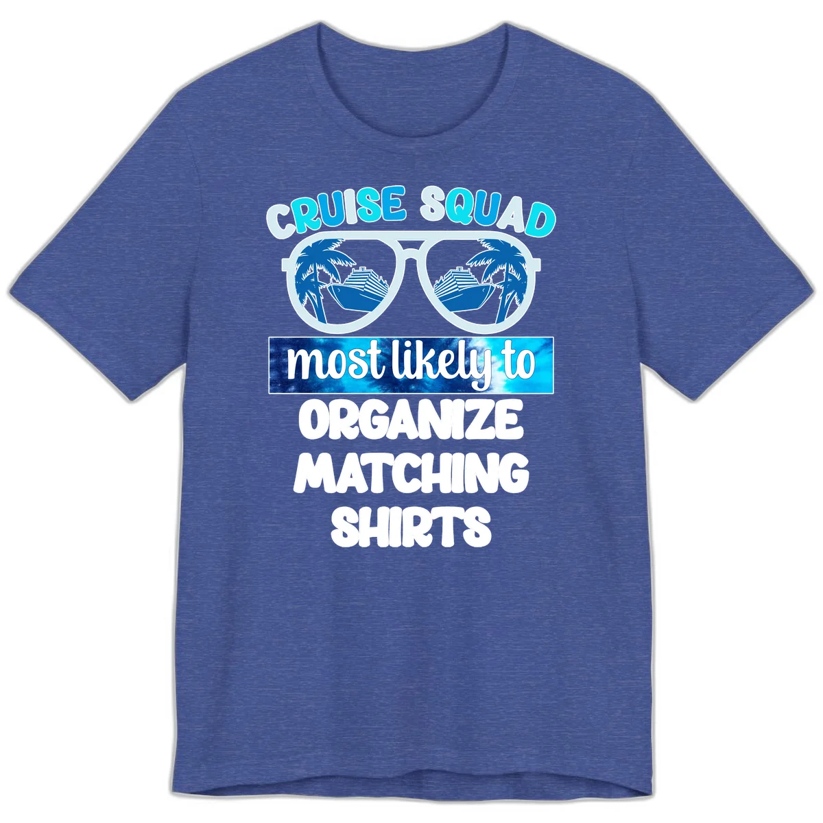 Cruise Squad Sunglasses Premium T-Shirt in Heather True Royal