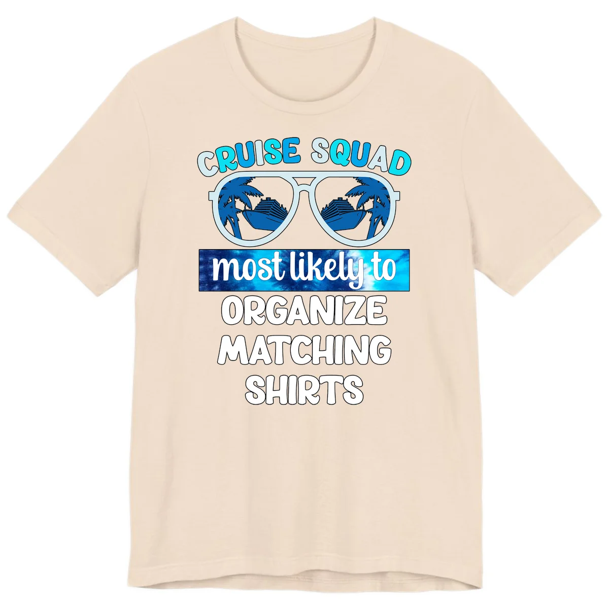 Cruise Squad Sunglasses Premium T-Shirt in Soft Cream