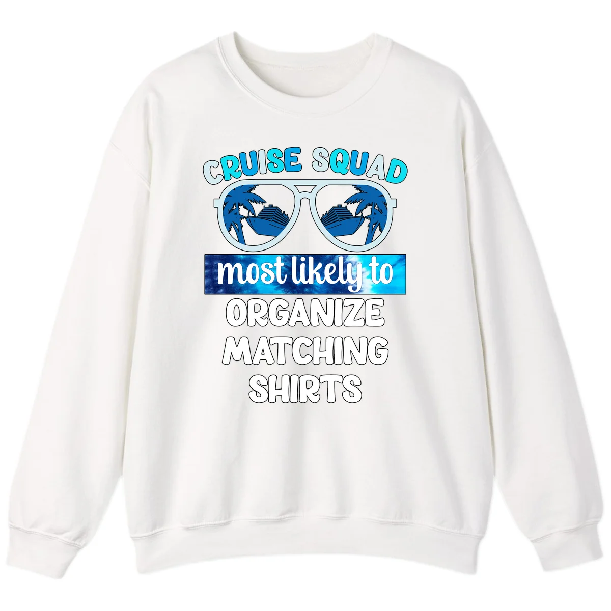 Cruise Squad Sunglasses Sweatshirt in White