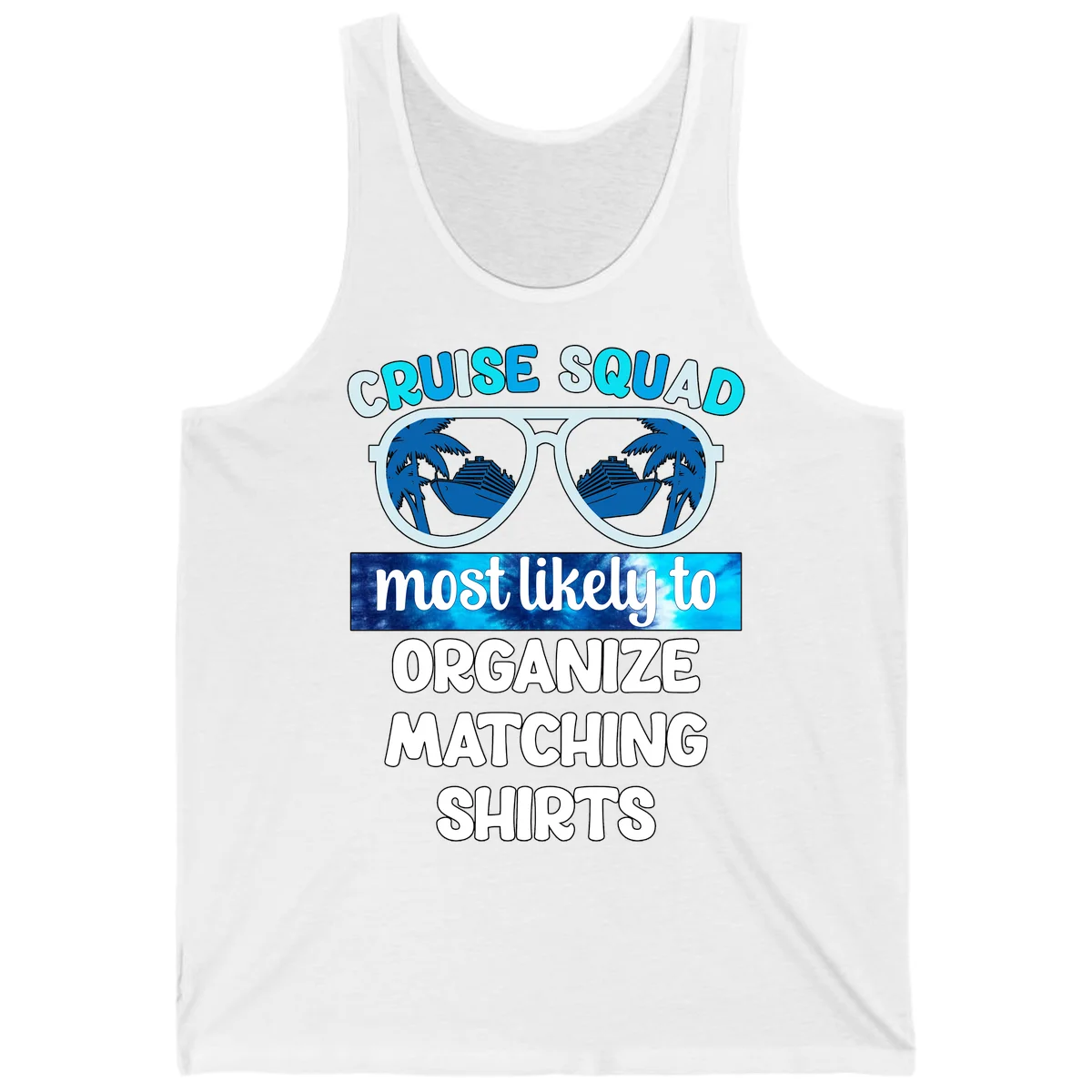 Cruise Squad Sunglasses Tank in White