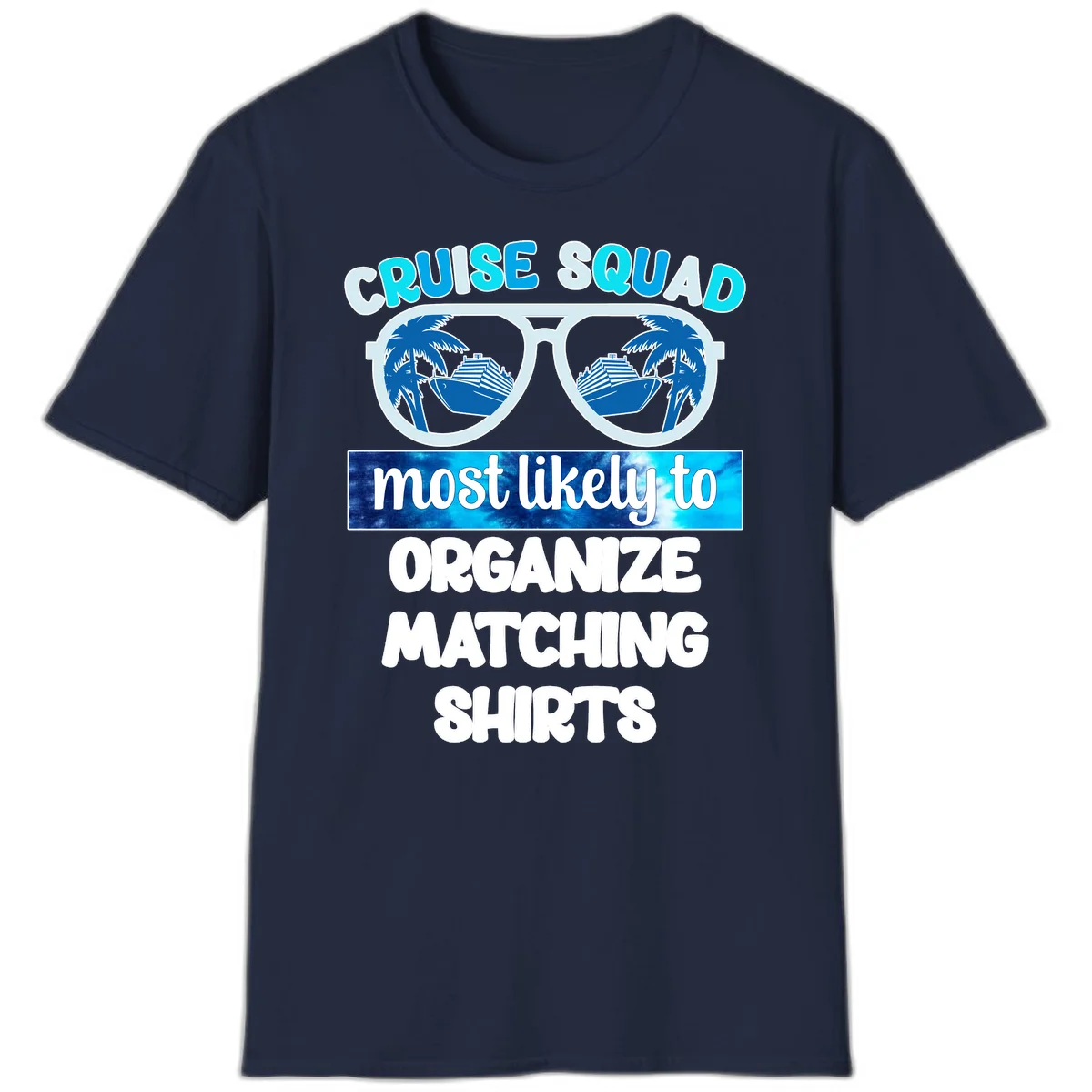 Cruise Squad Sunglasses T-Shirt in Navy