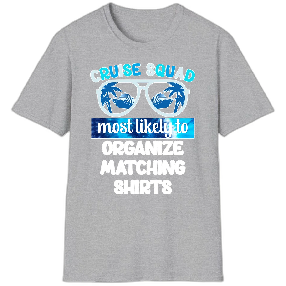 Cruise Squad Sunglasses T-Shirt in Sport Grey