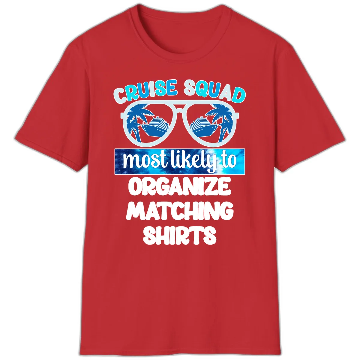 Cruise Squad Sunglasses T-Shirt in Red