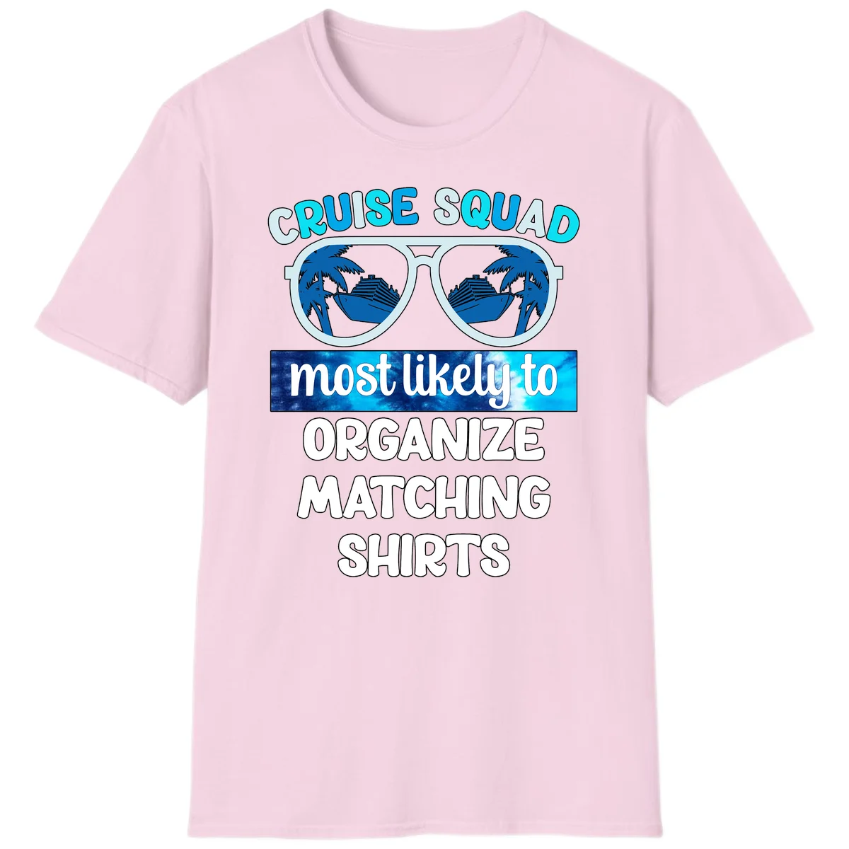 Cruise Squad Sunglasses T-Shirt in Light Pink