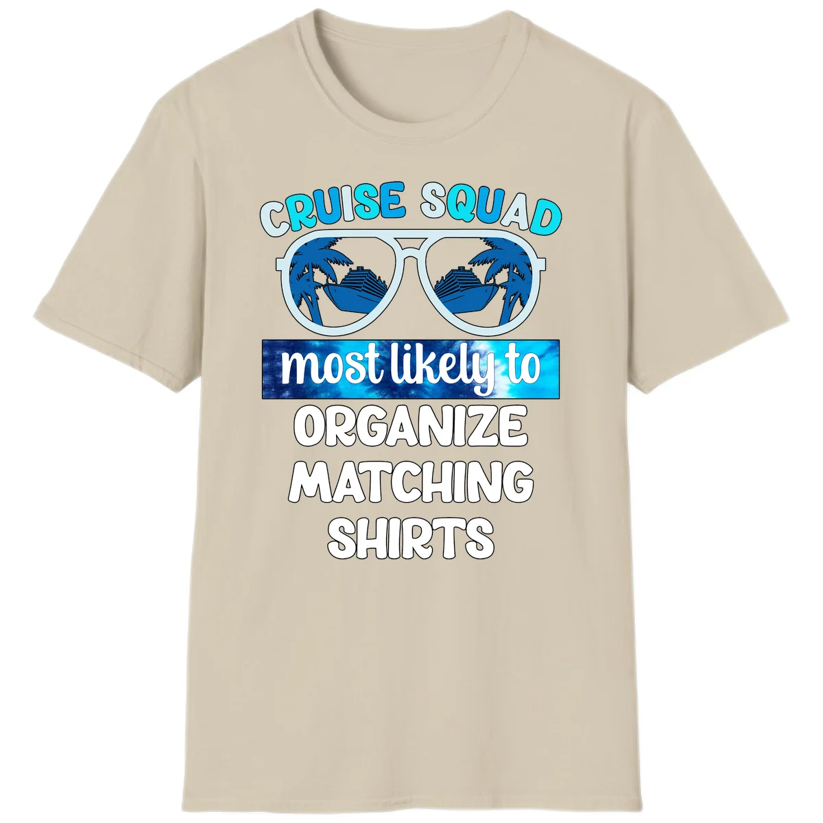 Cruise Squad Sunglasses T-Shirt in Sand