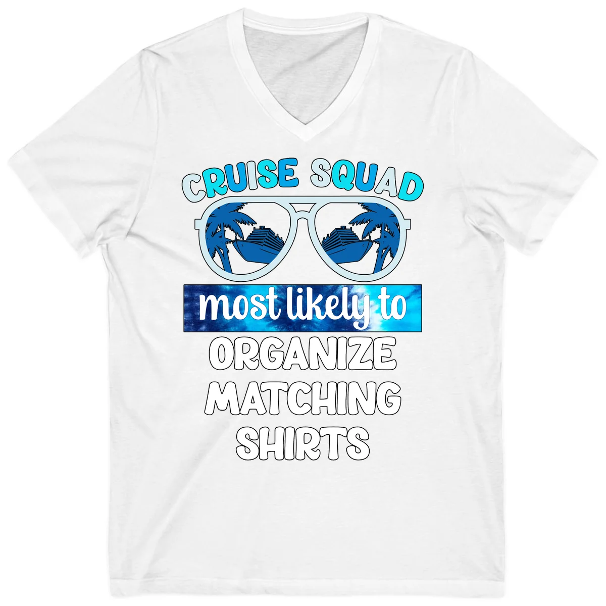 Cruise Squad Sunglasses V-Neck in White