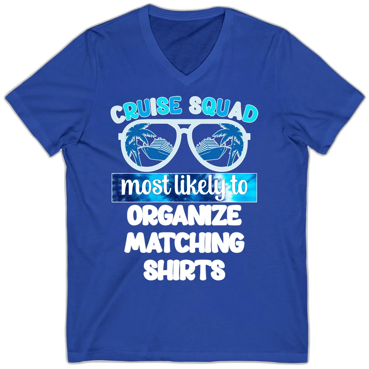 Cruise Squad Sunglasses V-Neck in True Royal