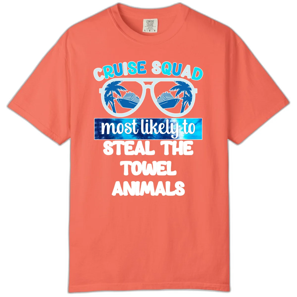 Cruise Squad Towel Thieves Comfort Color T-Shirt in Bright Salmon