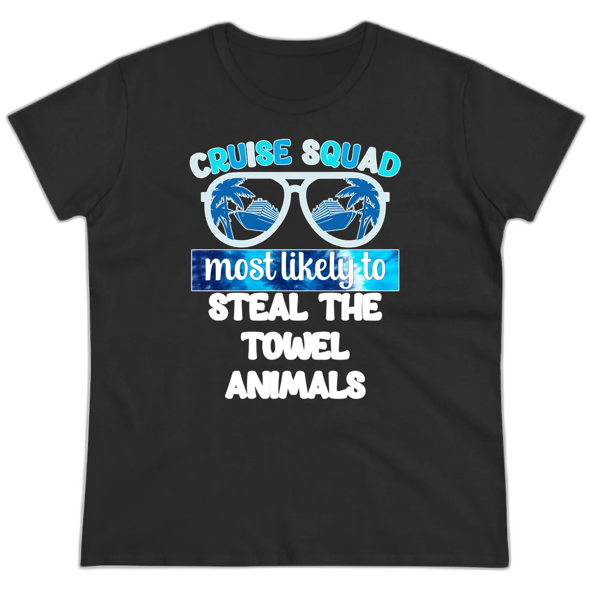 Cruise Squad Towel Thieves Ladies Tee in Black