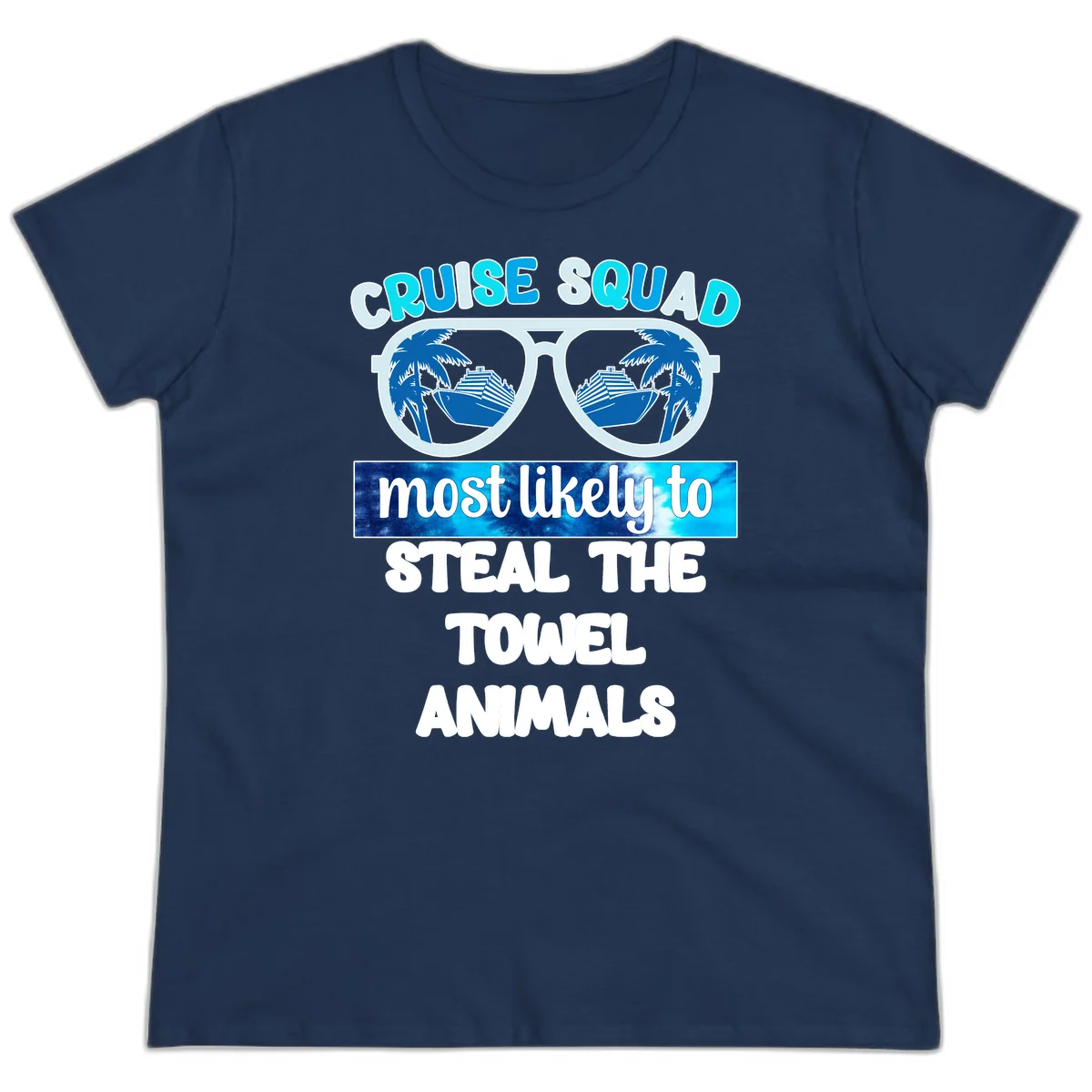 Cruise Squad Towel Thieves Ladies Tee in Navy